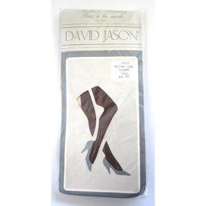 David Jason Fashion Hosiery/Panty Hose Canada Reinforced Toe Taupe Tall 3000 VTG